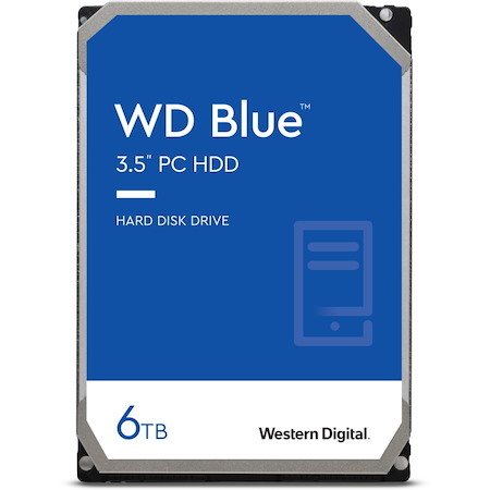 WD Blue WD60EZAX 6 TB Hard Drive - 3.5" Internal - SATA (SATA/600) - Conventional Magnetic Recording (CMR) Method