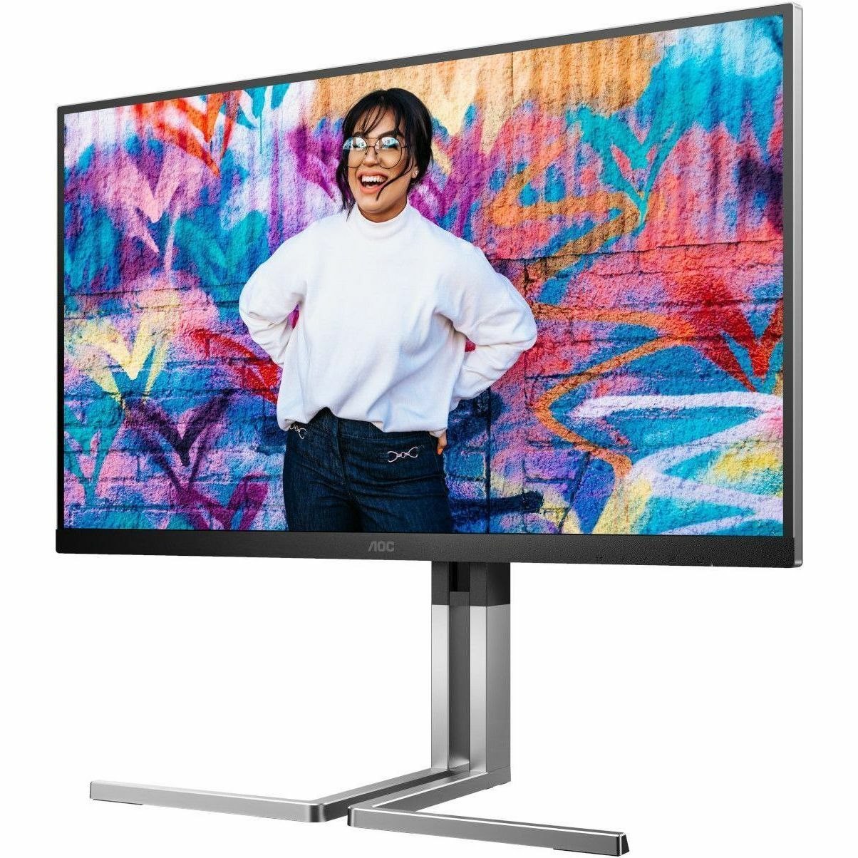 AOC Q27U3CV 27" Class WQHD LCD Monitor - 16:9 - Textured Black