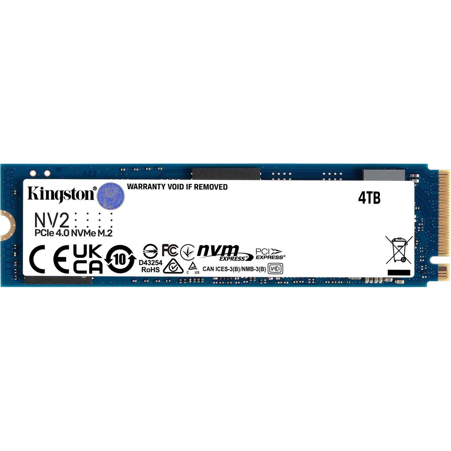 Kingston NV2 SNV2S/4000G 4 TB Solid State Drive - M.2 2280 Internal - PCI Express NVMe (PCI Express NVMe 4.0 x4)