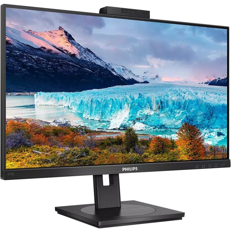 Philips 272S1MH 27" Class Webcam Full HD Curved Screen LCD Monitor - 16:9 - Textured Black