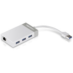 TRENDnet 3-Port USB 3.0 Hub with 10/100/1000 Mbps Gigabit Ethernet Adapter (3 USB 3.0 Ports; a RJ45 Gigabit Ethernet Port); Support XP; Vista; Windows 7; 8; 8.1; 10; Mac OS 10.6-10.9; Nintendo Switch; TU3-ETGH3