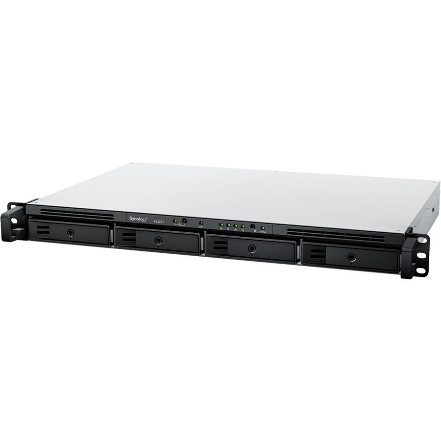 Synology RackStation RS422+ 4 x Total Bays SAN/NAS Storage System - AMD Ryzen R1600 Dual-core (2 Core) 2.60 GHz - 2 GB RAM - DDR4 SDRAM - 1U Rack-mountable