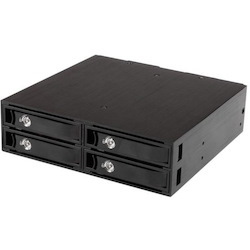 StarTech.com Drive Enclosure for 5.25" SATA/600, Serial Attached SCSI (SAS) - Serial ATA/600 Host Interface Internal - Black