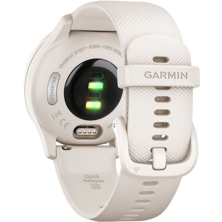 Garmin v&iacute;vomove Sport Smart Watch - 40 mm Case Height - 40 mm Case Width - Ivory, Peach Gold Body Color - Fiber Reinforced Polymer Case Material - Silicone Band Material