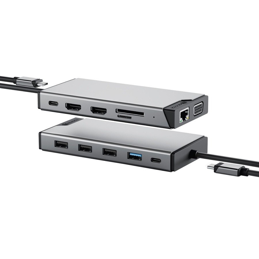 Alogic DV3 USB Type A, USB Type C Docking Station for Notebook - SD - 100 W - Space Gray