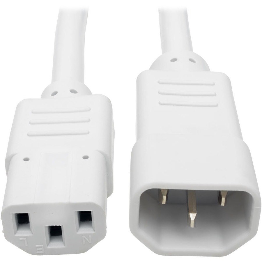 Eaton Tripp Lite Series PDU Power Cord, C13 to C14 - 10A, 250V, 18 AWG, 2 ft. (0.61 m), White