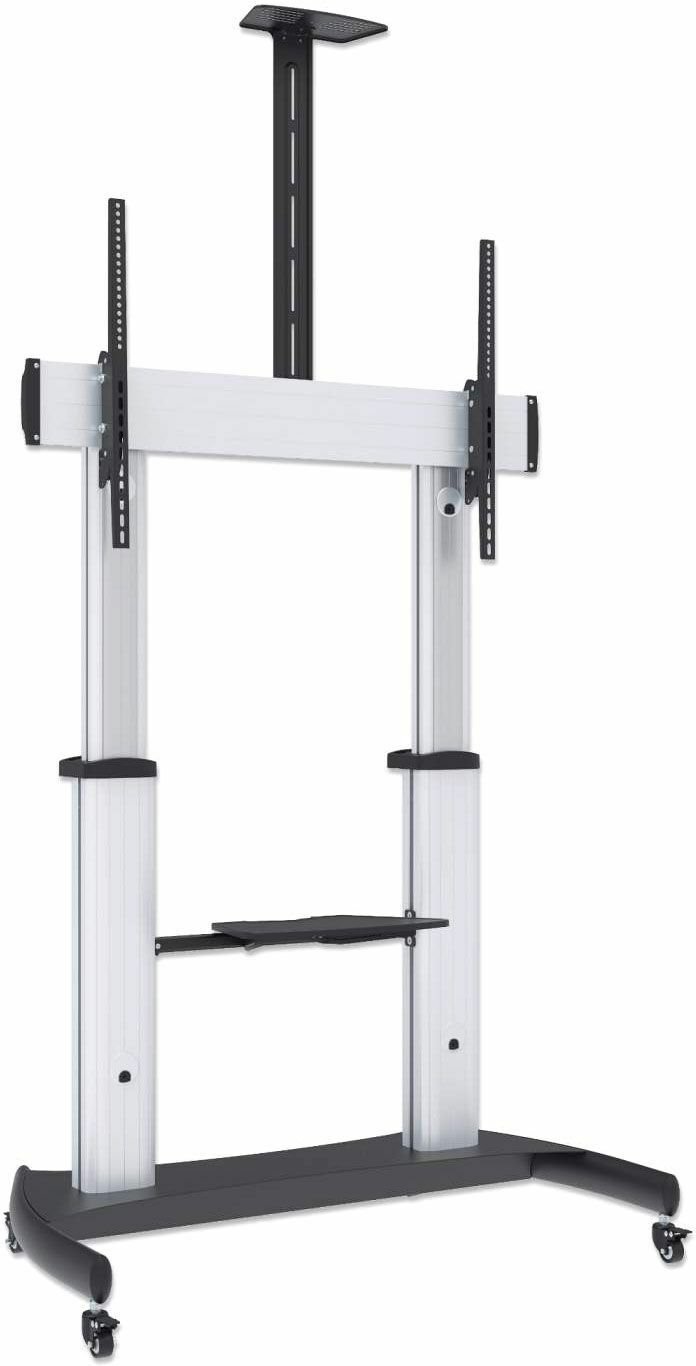 Manhattan Aluminum Heavy-Duty Height-Adjustable Multimedia TV Cart