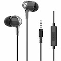 V7 3.5mm Noise Isolating Stereo Earbuds with In-line Mic, iPads, iPhones, iPod, Tablets, Smartphones, Laptop Computer, Chromebook, PC, Black