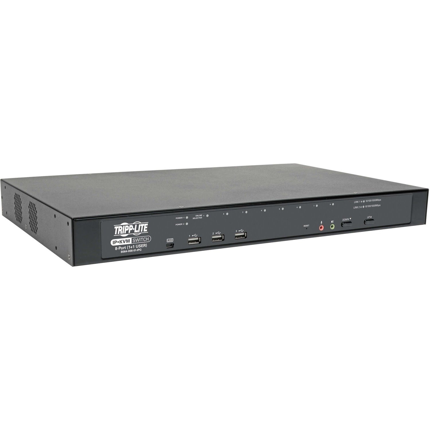 Eaton Tripp Lite Series 8-Port Cat5 KVM over IP Switch with Virtual Media - 1 Local & 1 Remote User, 1U Rack-Mount, TAA