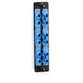 Black Box High-Density Adapter Panel, Ceramic Sleeves, (6) ST Duplex Pairs, Blue
