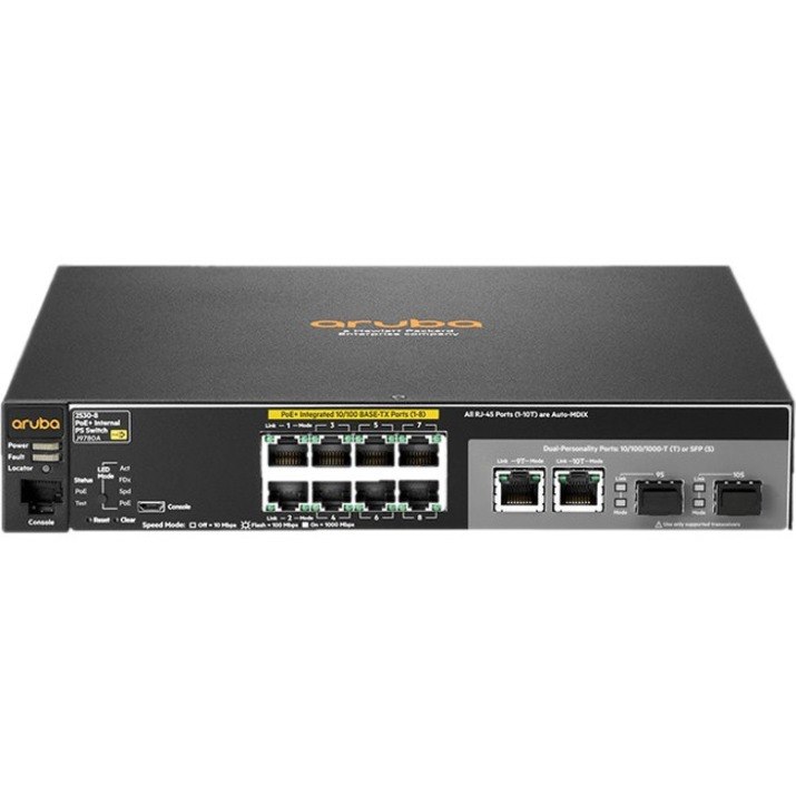 HPE 2530 2530-8-PoE+ 8 Ports Manageable Ethernet Switch