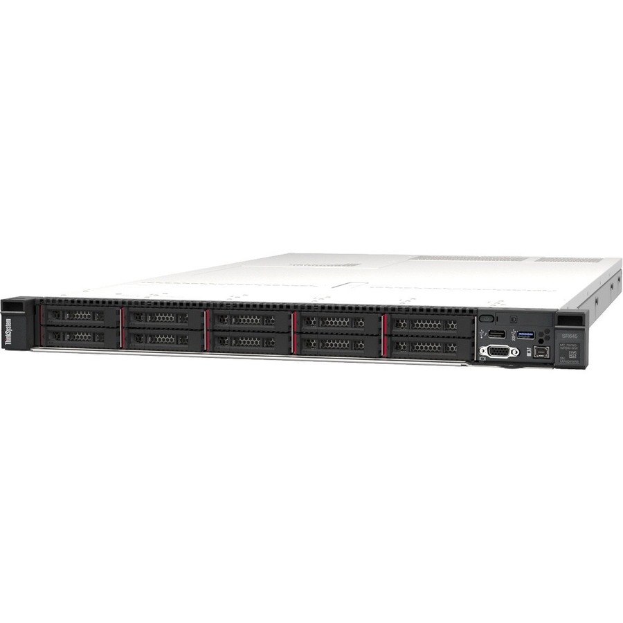 Lenovo ThinkSystem SR645 7D2XA016NA 1U Rack Server - 1 x AMD EPYC 7262 3.20 GHz - 16 GB RAM - Serial ATA/600, 12Gb/s SAS Controller