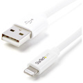 StarTech.com 1m (3ft) White AppleÃ‚&reg; 8-pin Lightning Connector to USB Cable for iPhone / iPod / iPad