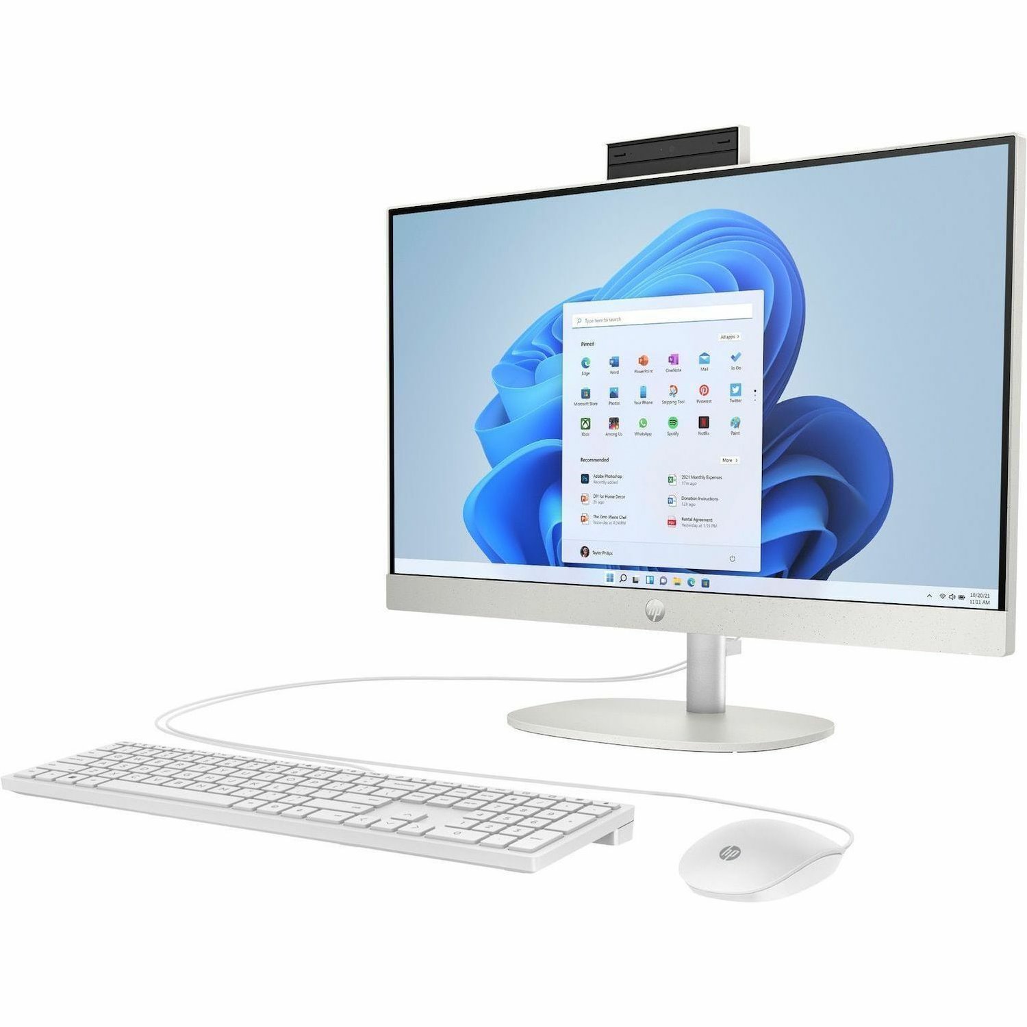 HP 24-cr0000 24-cr0077c All-in-One Computer - AMD Ryzen 5 7520U - 8 GB - 512 GB SSD - 23.8" Full HD - Desktop - Shell White - Refurbished