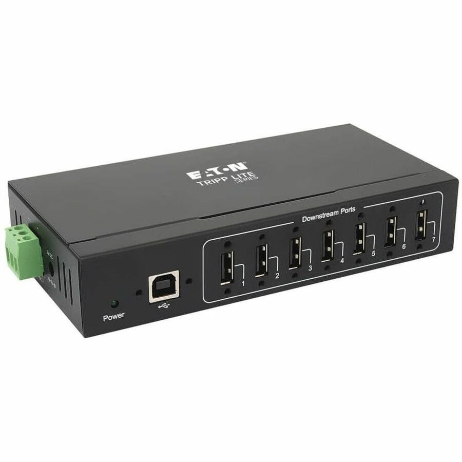 Eaton Tripp Lite Series 7-Port Industrial-Grade USB 2.0 Hub - 15 kV ESD Immunity, Metal Housing, Wall/DIN Mountable