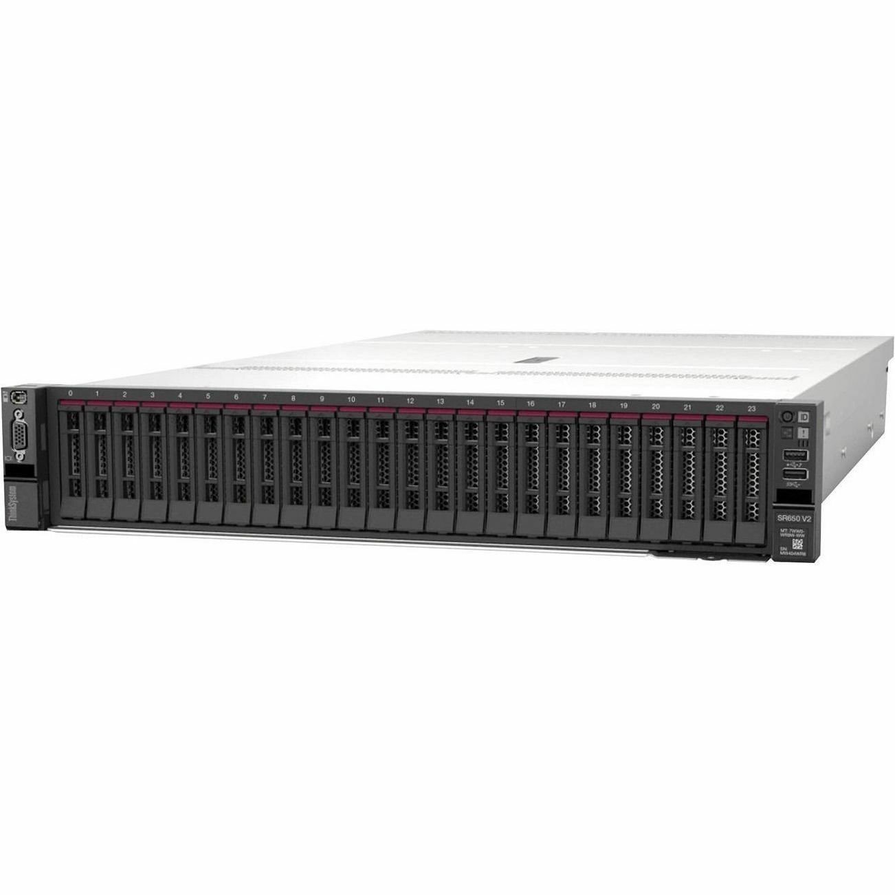 Lenovo ThinkSystem SR650 V2 7Z73A0AGEA 2U Rack Server - 1 x Intel Xeon Silver 4310 2.10 GHz - 32 GB RAM - Serial ATA, 12Gb/s SAS Controller