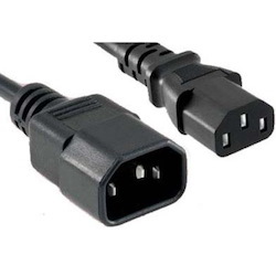 ENET C13 to C14 2ft Black Power Extension Cord / Cable 250V 18 AWG 10A NEMA IEC-320 C13 to IEC-320 C14 2'