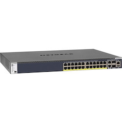 Netgear ProSafe M4300 M4300-28G-PoE+ 24 Ports Manageable Layer 3 Switch - 10 Gigabit Ethernet, Gigabit Ethernet - 10GBase-T, 10/100/1000Base-TX, 10GBase-SR, 10GBase-LR, 1000Base-SX, 1000Base-LX, 10GBase-LRM
