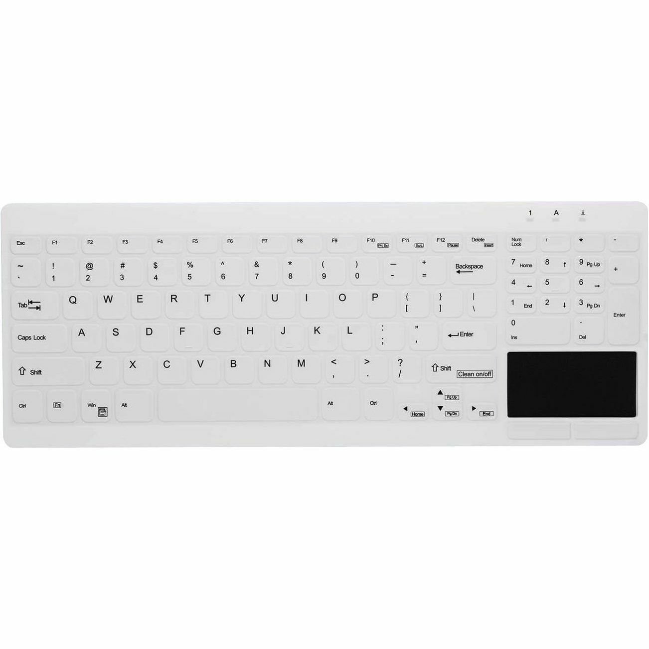 Active Key Keyboard - Cable Connectivity - USB 1.1 Interface - TouchPad - English (UK) - White