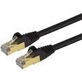 StarTech.com 3ft CAT6a Ethernet Cable - 10 Gigabit Category 6a Shielded Snagless 100W PoE Patch Cord - 10GbE Black UL Certified Wiring/TIA