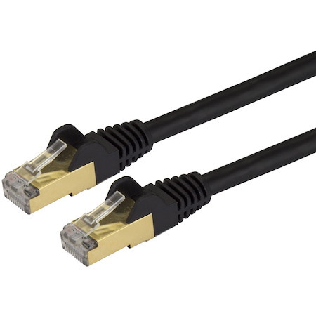 StarTech.com 35ft CAT6a Ethernet Cable - 10 Gigabit Category 6a Shielded Snagless 100W PoE Patch Cord - 10Gb Black UL Certified Wiring/TIA