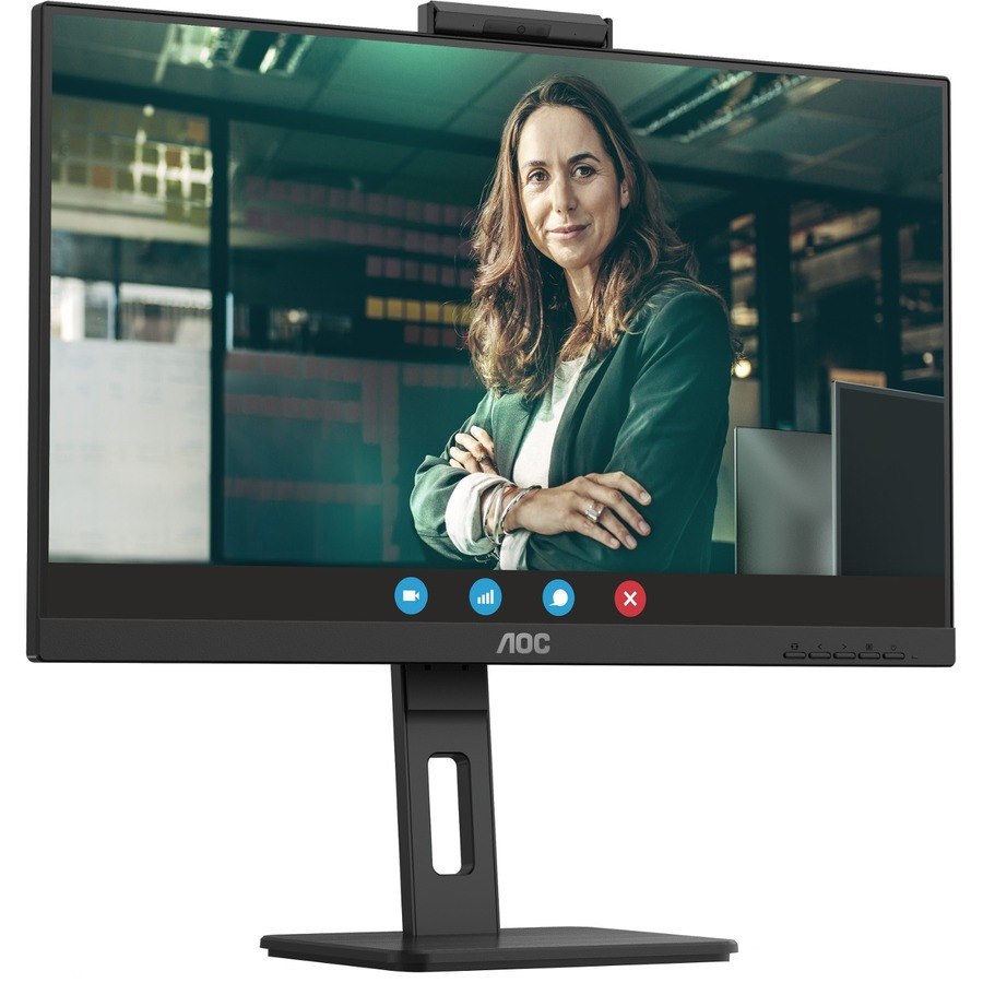 AOC 24P3CW 24" Class Webcam Full HD LCD Monitor - 16:9 - Textured Black