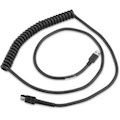 Zebra Cable - Shielded USB: Series A, 9ft. (2.8m), Coiled, BC1.2 (High Current), -30&deg;C