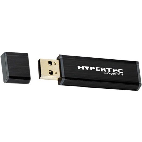 Hypertec HyperDrive 64 GB USB 3.0 Type A Flash Drive - Black - 256-bit AES