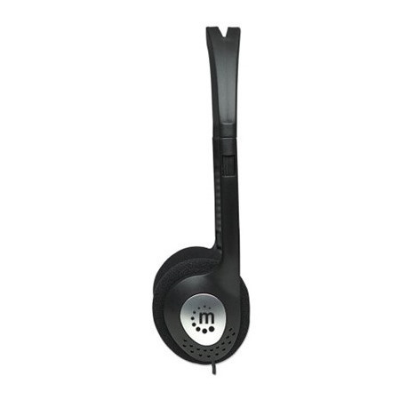 Stereo On-Ear Headphones (3.5mm), Adjustable Split Headband, Foam Earpads, Speaker 80W max, Standard 3.5mm stereo jack/plug for audio output, cable 2.2m, Black, Three Year Warranty, Blister