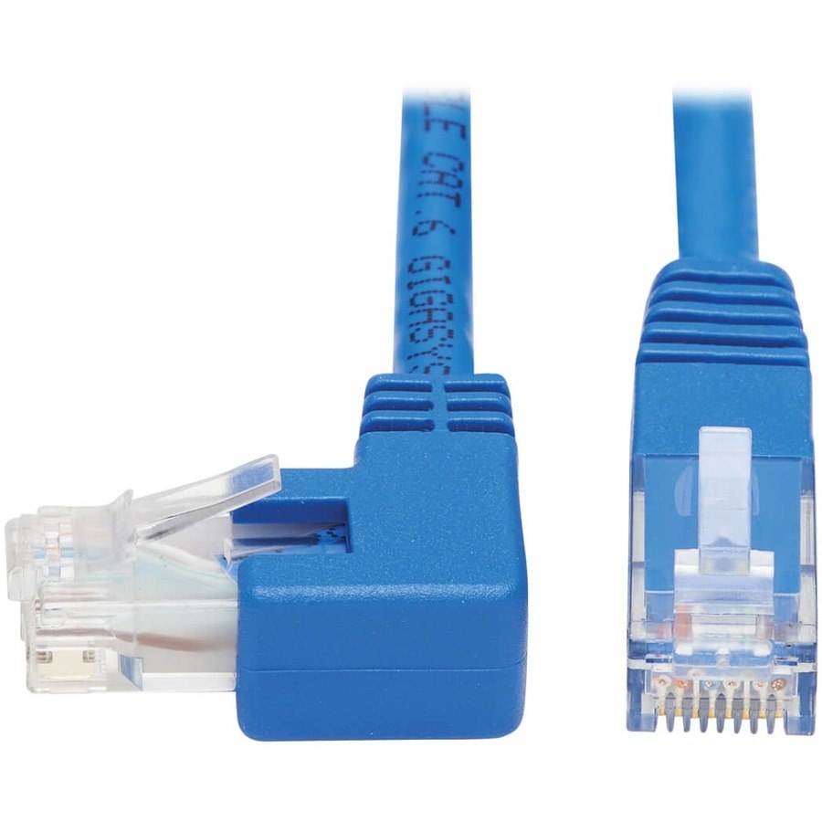 Eaton Tripp Lite Series Left-Angle Cat6 Gigabit Molded UTP Ethernet Cable (RJ45 Left-Angle M to RJ45 M), Blue, 20 ft. (6.09 m)