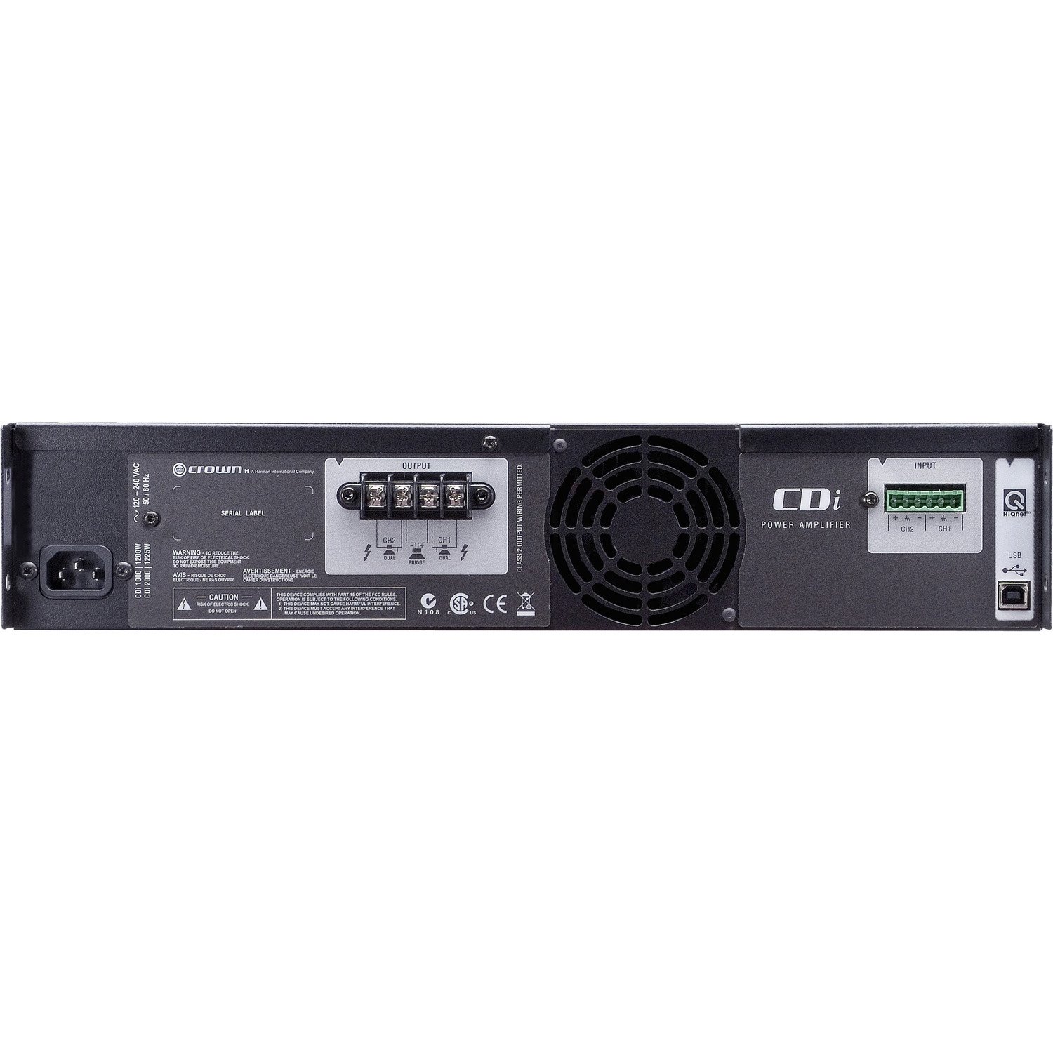 Crown 1000 Amplifier - 1000 W RMS - 2 Channel - Black, Silver