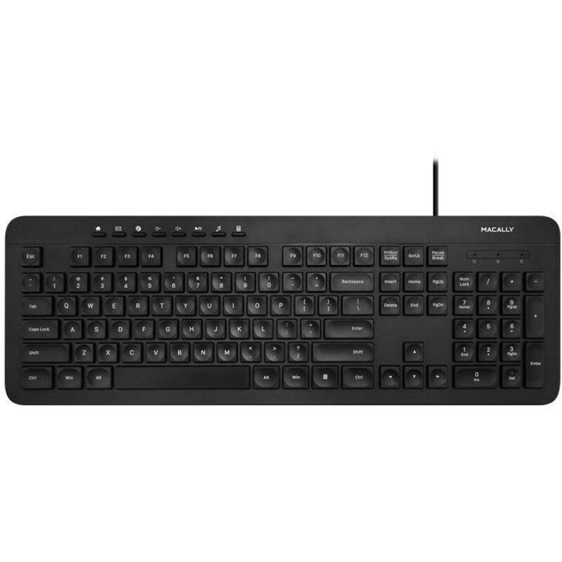 Macally Deluxe Full Size USB Keyboard for PC