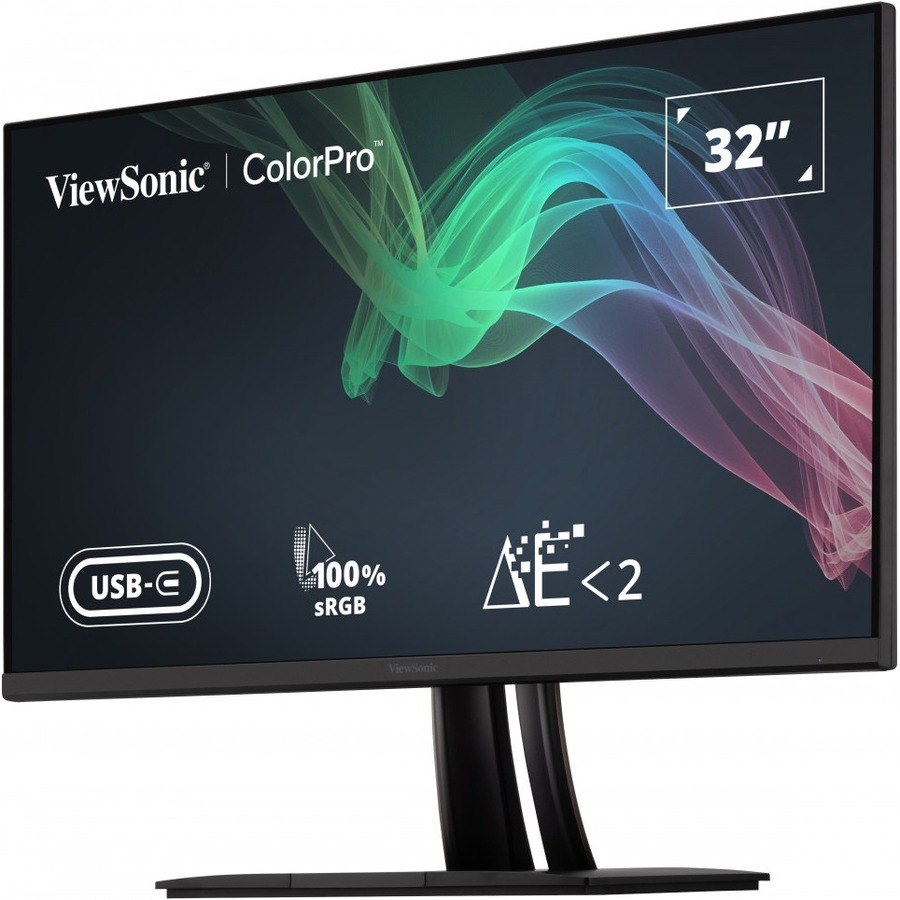 ViewSonic VP3256-4K 32 Inch Premium IPS 4K Ergonomic Monitor with Ultra-Thin Bezels, Color Accuracy, Pantone Validated, HDMI, DisplayPort and USB C for Professional Home and Office