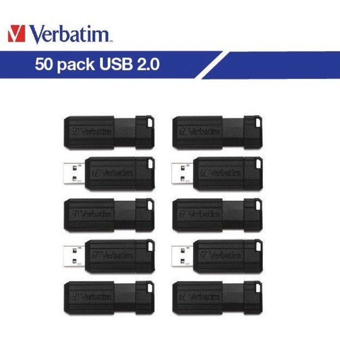 Verbatim 32GB PinStripe USB Flash Drive - Business 50pk - Black