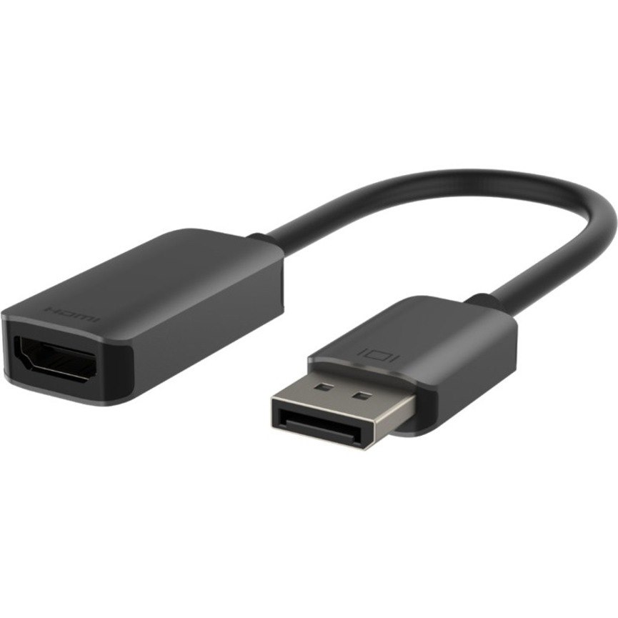 Belkin 22.05 cm DisplayPort/HDMI A/V Cable - DisplayPort Digital Audio/Video - Male -1 x HDMI Digital Audio/Video - Female - Supports up to3840 x 2160 - Black/Grey