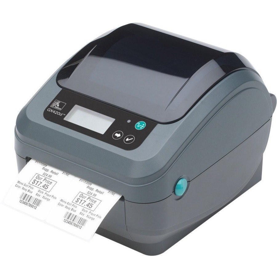 Zebra GX420d Desktop Direct Thermal Printer - Monochrome - Label Print - USB - Serial - Parallel