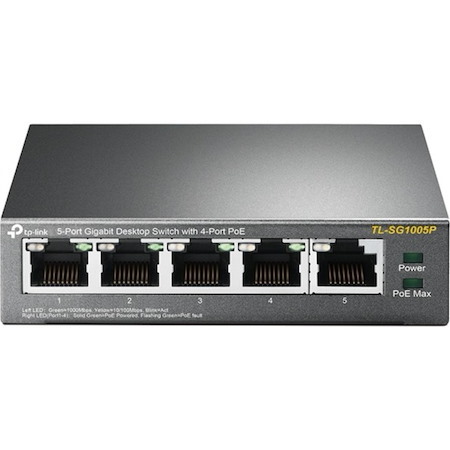 TP-Link JetStream TL-SG1005P 5 Ports Ethernet Switch - Gigabit Ethernet - 10/100/1000Base-T