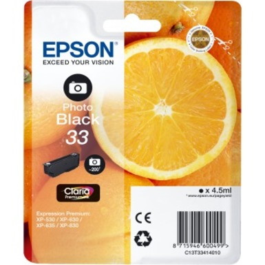 Epson Claria 33 Original Inkjet Ink Cartridge - Photo Black - 1 Pack