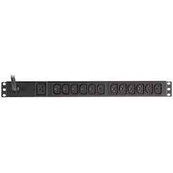 Eaton Basic rack PDU, 1U, L6-20P input, 3.33 kW max, 208-240V, 16A, 6 ft cord, Single-phase, Outlets: (12) C13, (1) C19