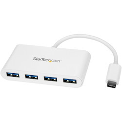 StarTech.com USB-C Hub - 4-Port USB 3.0 - USB-C to 4x USB-A - Bus Powered - White