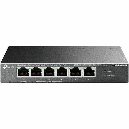 TP-Link JetStream TL-SG1006PP 6 Ports Ethernet Switch - Gigabit Ethernet - 10/100/1000Base-T