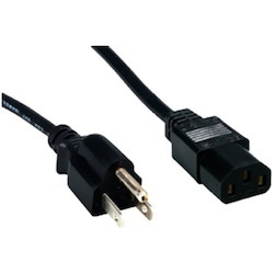Comprehensive Standard PC Power Cord, NEMA 5-15P to IEC 60320-C13, 18/3 SVT, Black 1ft.