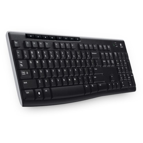 Logitech K270 Keyboard - Wireless Connectivity - USB Interface - Black