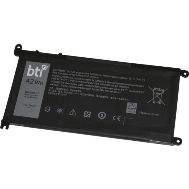 BTI 51KD7-BTI 11.4V 42WHR LI-ION BATTERY 051KD7, Y07HK, 0FY8XM, 51KD7, FY8XM CHROMEBOOK 11 3180, CHROMEBOOK 3189, CHROMEBOOK 11 3189, CHROMEBOOK 5190 2-IN-1, CHROMEBOOK 3100 2-IN-1, CHROMEBOOK 3180