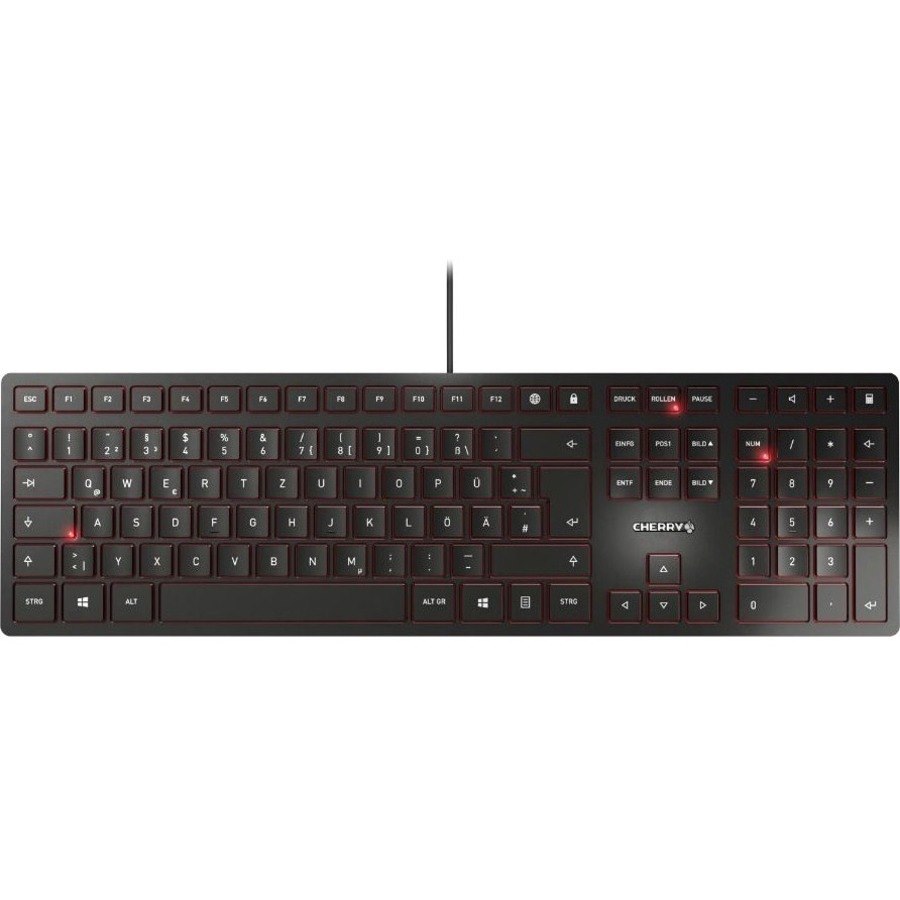 CHERRY KC 6000 SLIM Rugged Keyboard - Cable Connectivity - USB Type A Interface - Spanish - Black
