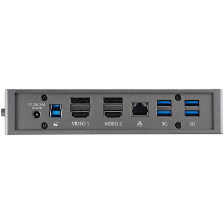 StarTech.com USB-C USB-A Dock - Hybrid Universal USB 3.0 Laptop Docking Station - Dual Monitor 4K 60Hz HDMI/DisplayPort - 6xUSB Type-A/GbE