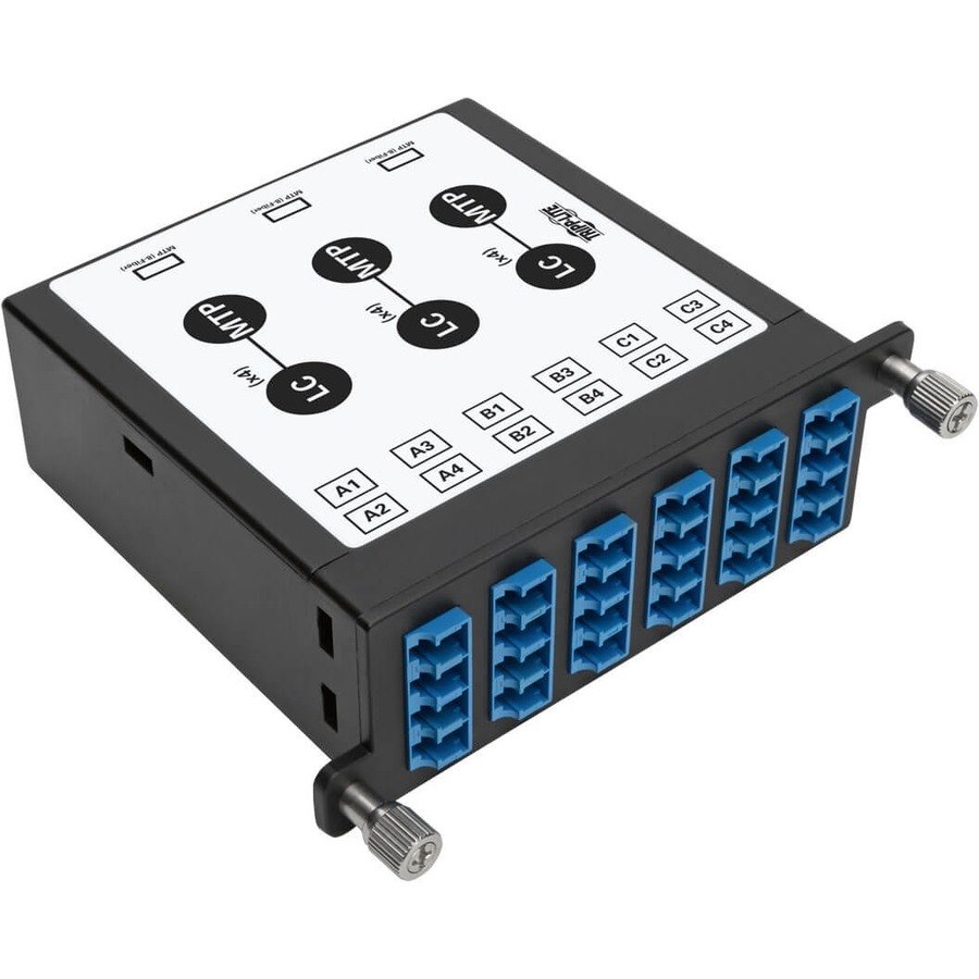 Eaton Tripp Lite Series 40/100Gb Singlemode Fiber Breakout Cassette, 40Gb to 4 x 10Gb, 100Gb to 4 x 25Gb, (x3) 8-Fiber MTP/MPO (APC) to (x12) LC (UPC) Duplex 9/125, N484 Chassis