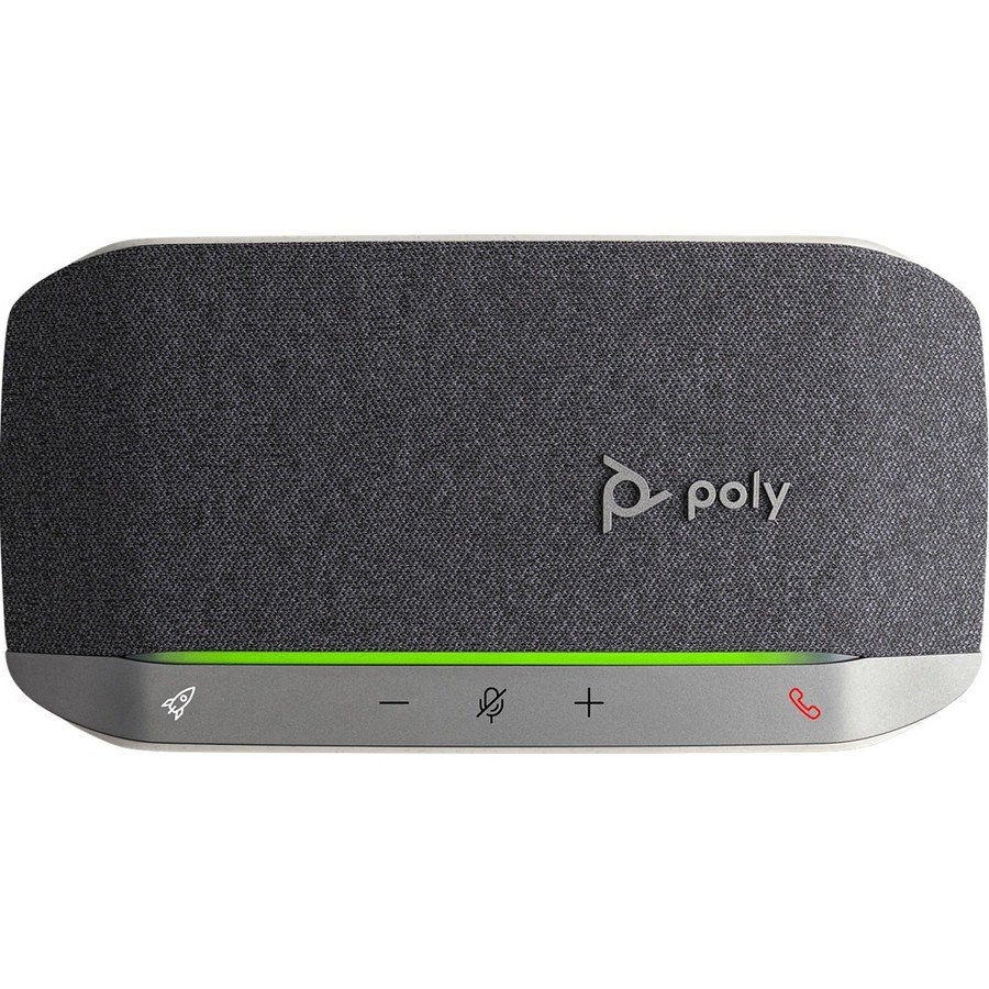 Poly Sync 20 Portable Speakerphone, USB-A, Bluetooth for Smartphone, Microphone, Battery Black, Silver