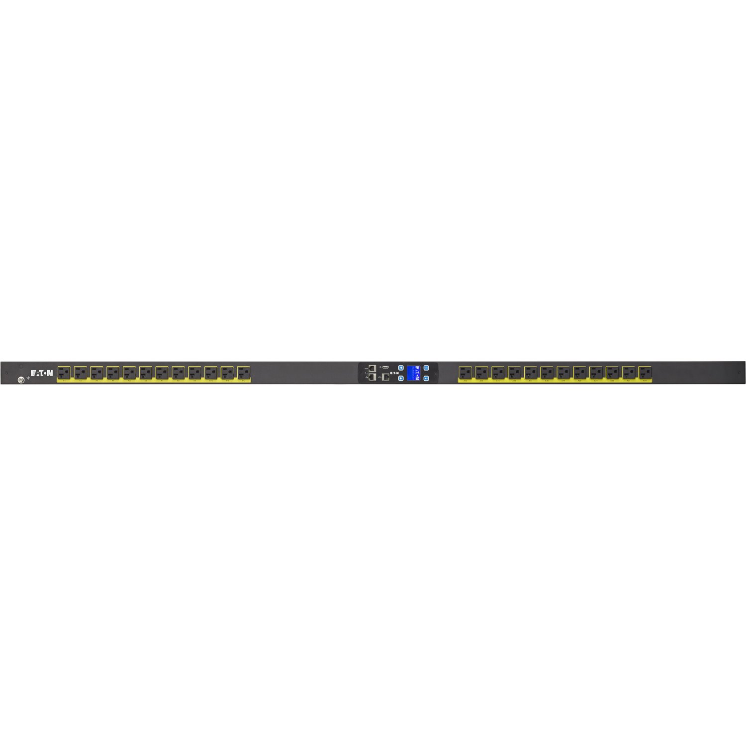 Eaton Metered Input rack PDU, 0U, 5-20P, L5-20P input, 1.92 kW max, 120V, 16A, 10 ft cord, Single-phase, Outlets: (24) 5-20R