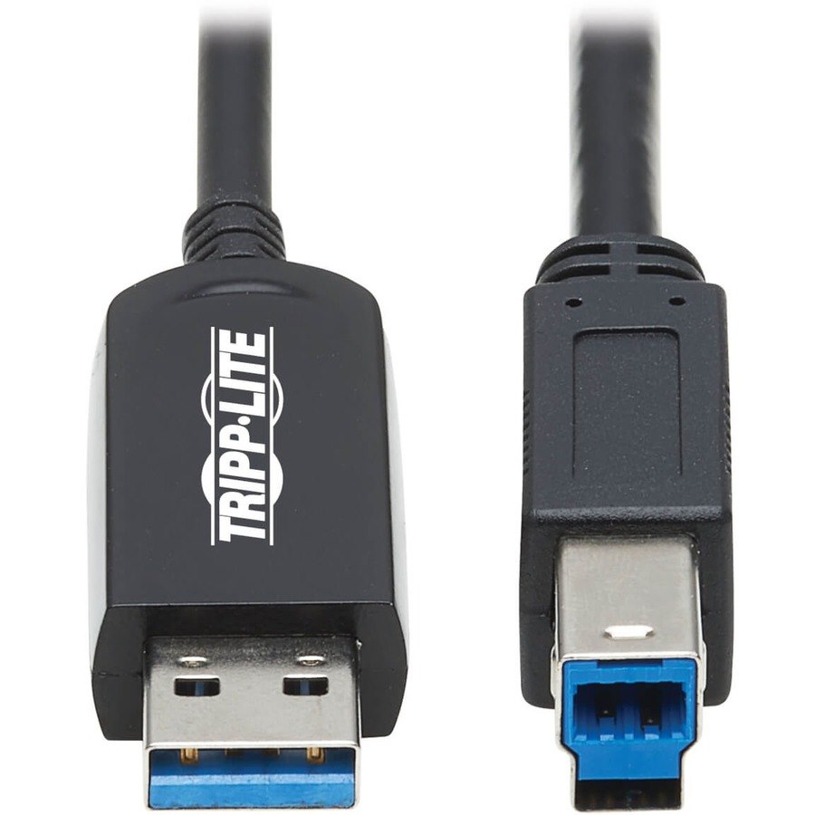 Tripp Lite by Eaton USB 3.2 Gen 1 Plenum-Rated Fiber Active Optical Cable (AOC) - 5 Gbps, (A to B M/M), Black, 15 m